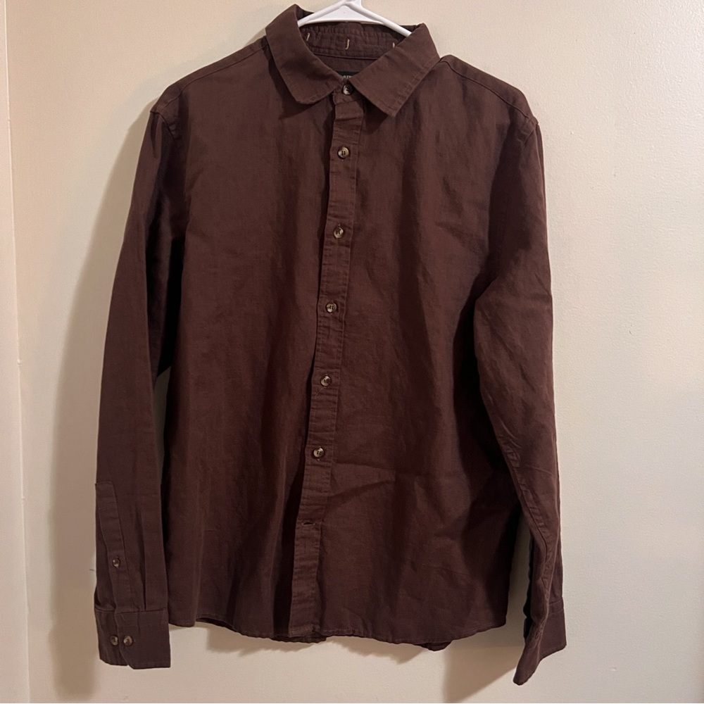 Banana Republic medium chocolate linen shirt